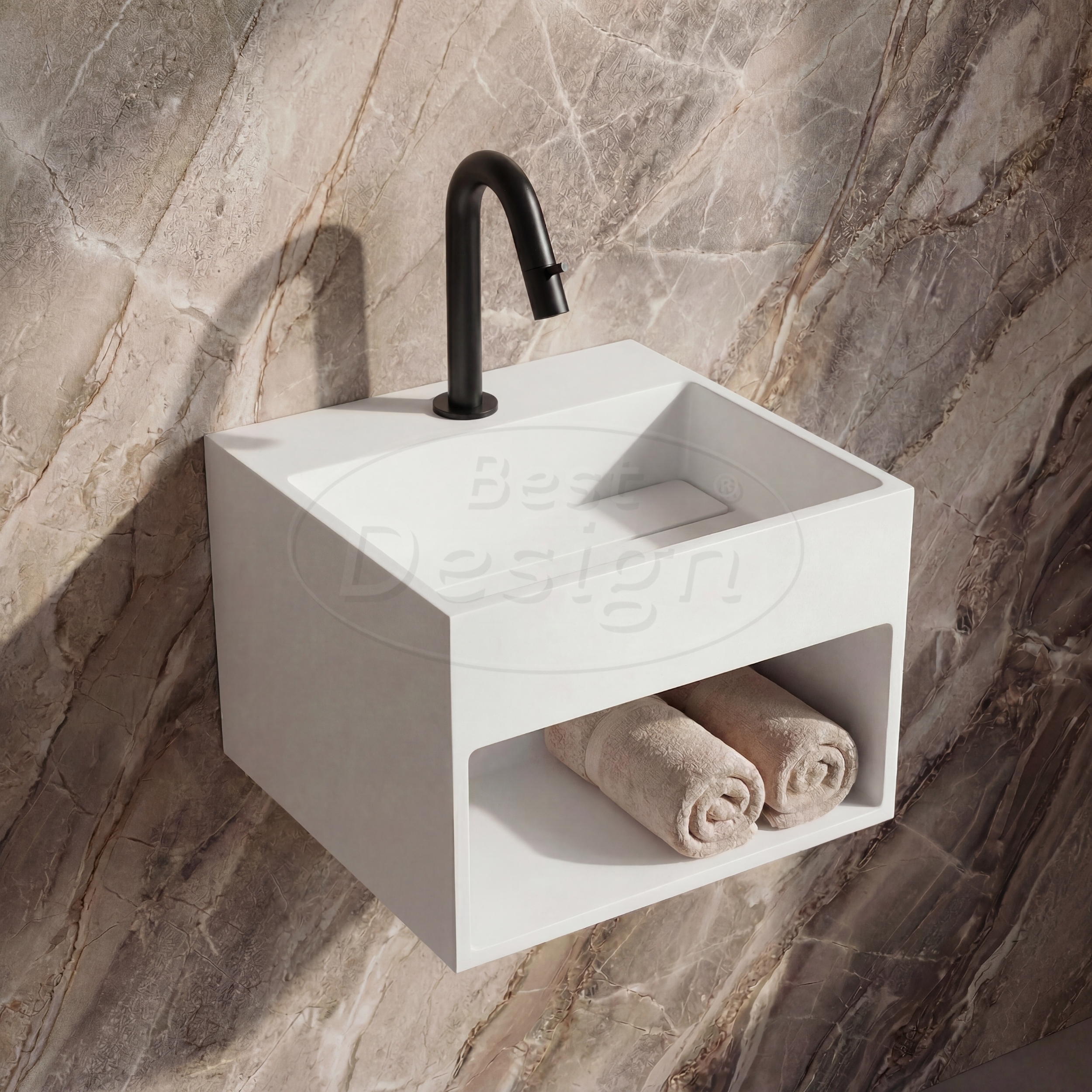 "Buq-30" fontein "Just-Solid" 32,5x32,5x25cm - Artikelnr.: 4000560