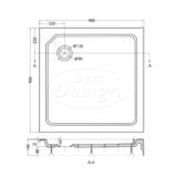 "Project" opbouwdouchebak vierkant 90x90x14 cm - Artikelnr.: 4002130