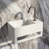 "Mona-Rechts" fontein incl.handdoekhouder "Just-Solid" 33x18x16cm - Artikelnr.: 4004930