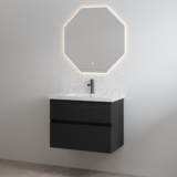 Badkamermeubelset "Quick" Mat-zwart onderkast + Glans-wit wastafel 80cm - Artikelnr.: 4007340