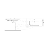 Badkamermeubelset "Quick" Halifax onderkast + Glans-wit wastafel 100cm - Artikelnr.: 4015360