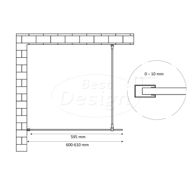 'Dalis-600-Chroom' inloopdouche NANO 8mm glas - Artikelnr.: 4014790