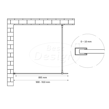 'Dalis-900-Chroom' inloopdouche NANO 8mm glas - Artikelnr.: 4014820