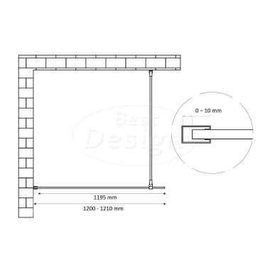 'Dalis-1200-Chroom' inloopdouche NANO 8mm glas - Artikelnr.: 4014850