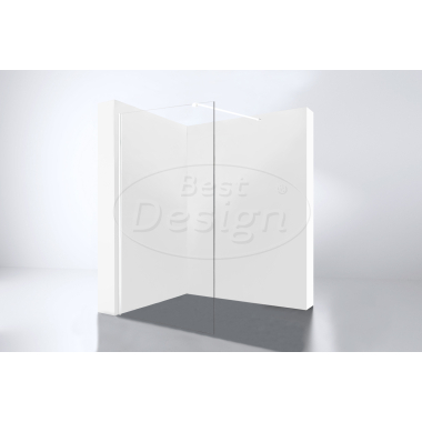 'Dalis-500-White' inloopdouche NANO 8mm glas mat-wit - Artikelnr.: 4015060