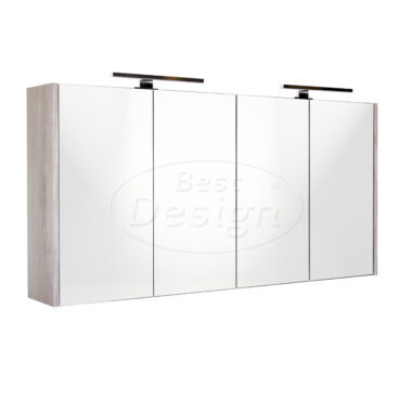 "Happy-Grey" MDF spiegelkast + 2 x verlichting 120x60cm - Artikelnr.: 4014740