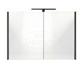 "Happy-Black" MDF spiegelkast + verlichting 100x60cm - Artikelnr.: 4014690