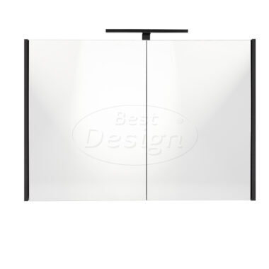 "Happy-Black" MDF spiegelkast + verlichting 100x60cm - Artikelnr.: 4014690