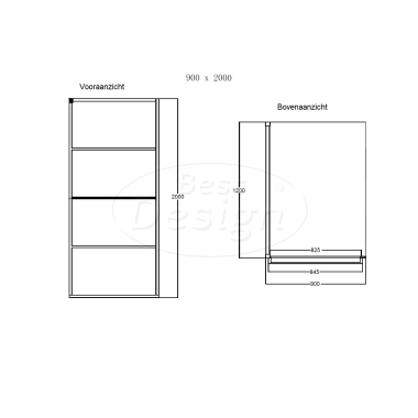 "Noire 900 screen" inloopdouche Walk-In 900x2000x10mm - Artikelnr.: 4006550