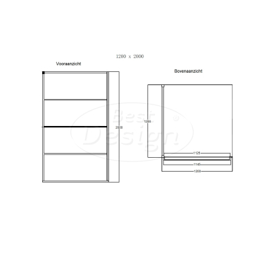 "Noire 1200 screen" inloopdouche Walk-In 1200x2000x10mm - Artikelnr.: 4006570