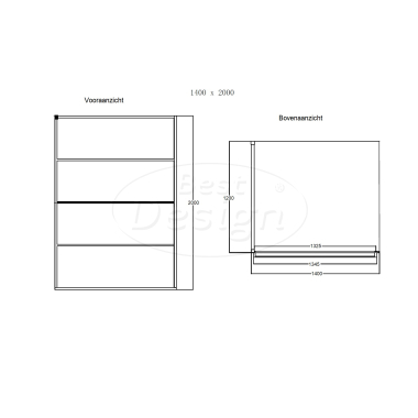 "Noire 1400 screen" inloopdouche Walk-In 1400x2000x10mm - Artikelnr.: 4006580