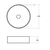 "Breela" opbouw-waskom Ø=40,5cm H=15cm Mat-Zwart - Artikelnr.: 4012880