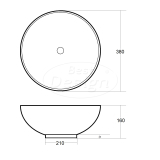 "Ancona" opbouw-waskom mat-zwart Ø=38cm H=16cm - Artikelnr.: 4006290