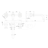 Chrome  "New-Jax" 3-gats inbouw-wandmengkraan - Artikelnr.: 3896730