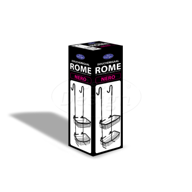 "Rome-Steinhof-Nero" ophangrek (doucheregaal) mat-zwart - Artikelnr.: 4004510