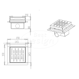 "N-Square" doucheput met flens 15x15x7.7cm - Artikelnr.: 3803175