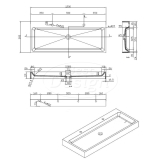 "Opera-120" wastafel "Just-Solid" 120x50x11cm - Artikelnr.: 4001310