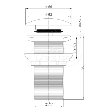 clic-waste lange draad 5/4" RVS-look - Artikelnr.: 3870246