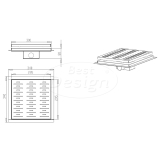 "N-Square" doucheput met flens 30x30x7.7cm - Artikelnr.: 3803190