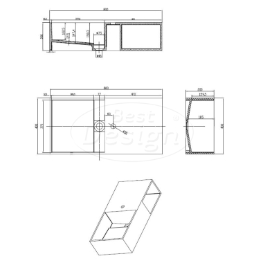 "Qwee-80" wastafel "Just-Solid" 80x40x20cm - Artikelnr.: 4000580