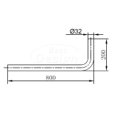 "Ore" vloerbuis 800x200x32 mm RVS-304 - Artikelnr.: 3802204