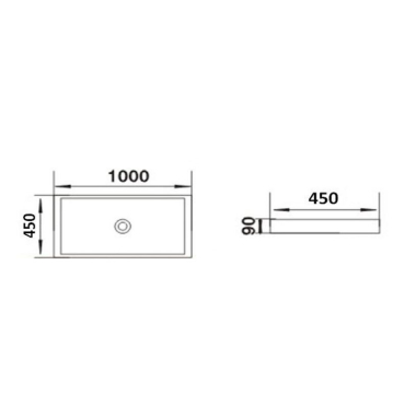 "Proba" opbouw wastafel 100x45x9cm - Artikelnr.: 3860555