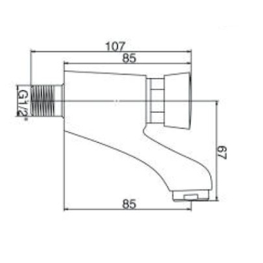 Chrome "Delay-Wand" wand toiletkraan - Artikelnr.: 3862130