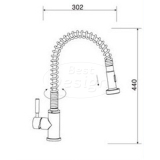 "Ore-Flexflash" keukenkraan H=44cm RVS-304 - Artikelnr.: 3804040