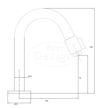 "Ore-Dimpel" toiletkraan RVS-304 - Artikelnr.: 4001260