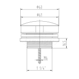 "Low" fontein afvoer plug 5/4" RVS-look - Artikelnr.: 3870243