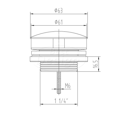 "White" Low fontein afvoer plug 5/4" mat-wit - Artikelnr.: 4004420