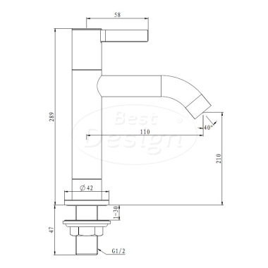 Chrome "High-Zine" hoge toiletkraan - Artikelnr.: 4003620