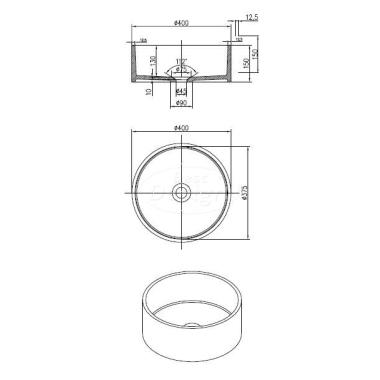 "Knock" opbouw-waskom "Just-Solid" 40cm - Artikelnr.: 4003280