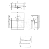 "HQ-500" wastafel "Just-Solid" 50x50x25cm - Artikelnr.: 4000570