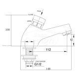 Chrome "Delay-Staand" toiletkraan - Artikelnr.: 3862120