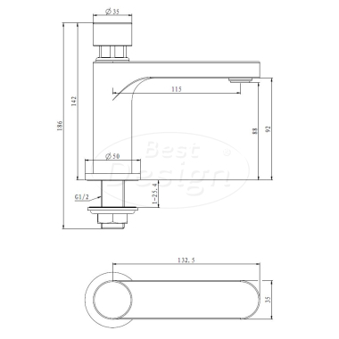 Chrome "Delay-Aten" toiletkraan - Artikelnr.: 4003660