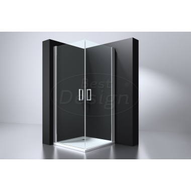 "Erico" vierkante cabine met 2 deuren 90x90x192cm NANO glas 6mm - Artikelnr.: 3875260