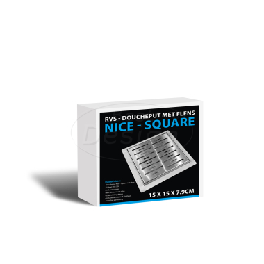 "N-Square" doucheput met flens 15x15x7.7cm - Artikelnr.: 3803175