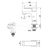 Chrome "Box" toiletkraan - Artikelnr.: 4000490