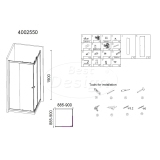 "Project" douche hoekinstap 90x90x190cm glas 5mm - Artikelnr.: 4002550