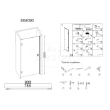 "Erico" nisdeur 78,5-80x200cm NANO glas 8mm - Artikelnr.: 3856390