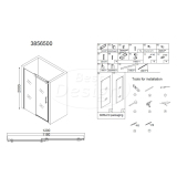 "Erico" nisdeur schuif verstelbaar 118-120cm H=200cm NANO glas 8mm - Artikelnr.: 3856500