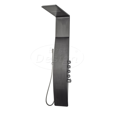 "Berdorf" douchepaneel aluminium 1470x230 mm mat-zwart - Artikelnr.: 4007900