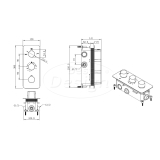 "Magna" inbouw thermostaat & Inb.box 3 weg 1/2" ronde knoppen - Artikelnr.: 4007470