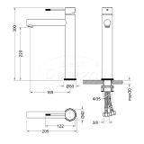 Chrome "Sulgen" Hoge wastafelmengkraan - Artikelnr.: 4008390