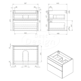 "Beauty-60-Mat-Zwart Greeploos" meubel onderkast - Artikelnr.: 4011100