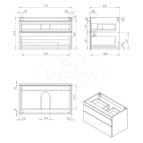 "Beauty-78-Mat-Zwart Greeploos" meubel onderkast - Artikelnr.: 4011110