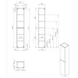 "Blanco-Wit" hoge kolomkast L&R 35x180 cm Glans-Wit - Artikelnr.: 4000260