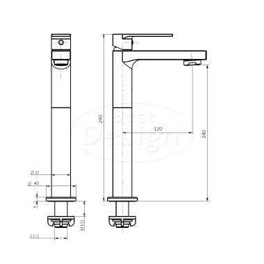 Chrome "High-Home" hoge toiletkraan - Artikelnr.: 4003600