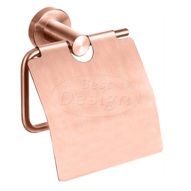 "Lyon" toiletrolhouder met klep rosé-mat-goud - Artikelnr.: 4009780